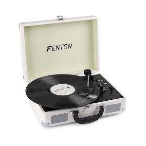 Fenton Valise tourne-disque Vinyle Blanche Fenton - Haut-parleurs Stéréo intégrés - lecture: 33/45/78 - Disque 7/10/12