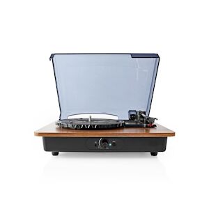 Nedis Platine Vinyle 18 W Bluetooth® Mise Hors Tension Automatique Couvercle Anti-poussière Marron Usage Non Intensif Nedis