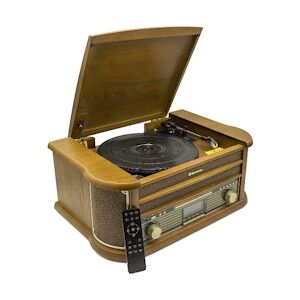 Roadstar ROAHIF1993DBT HiFi rétro Bois avec Tourne-disques (Bluetooth, FM, CD) Couleur Bois ROAHIF1993DBT