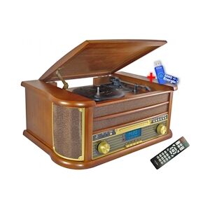 Chaîne Hifi INOVALLEY RETRO29-E vinyle style rétro Bluetooth, CD, K7 Audio, FM, USB + télécommande+Clé USB 32G