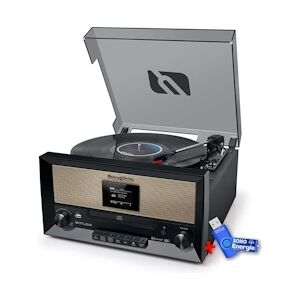 Muse Système chaîne Hifi et platine Vinyle avec écran TFT - CD/USB/AUX/FM/DAB/DAB+ - 33/45/78 tours+clé USB 32Go