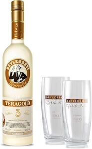 Beylerbeyi Lot de 1 Bouteille de Teragold Raki Turc de 70cl 45% + 2 Verres à Raki