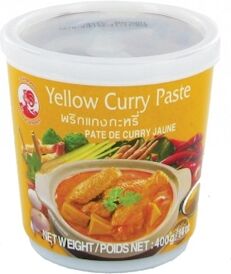 Pâte de Curry Jaune Massaman 400g - Marque Coq 4 pots