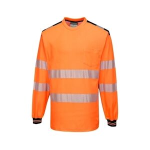 Portwest - T-Shirt PW3 manches longues HV - T185 Orange / Noir Taille 5XLXXXXXL