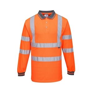 Portwest - Polo manches longues en maille nid d'abeilles HV Orange Taille 3XLXXXL