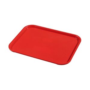 aro Plateau de service, polypropylène, 34.5 x 26.5 x 2 cm, rectangulaire, empilable, rouge, 6 pièces\N