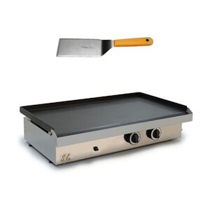 Simogas Plancha Gaz Inox 75cm 2 Bruleurs 8-10 Personnes 6600 Watts Usage Non Intensif Simogas