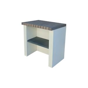 ARTICIMENTOS Module banc MIDI - Module banc simple, en brique grise et béton peint blanc - 80x57x82cm