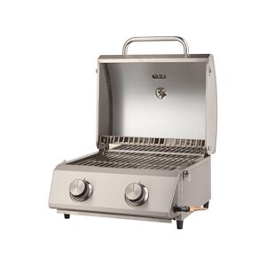 Tarrington House Barbecue Portable CATHAN, en Acier Inoxydable, 34 x 47 x 50 cm, 2 Brûleurs, puissance totale de 4,4 kW, argent