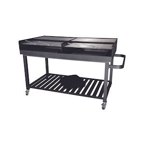 Metro Professional Chariot de barbecue au charbon de bois, 178x91x102 cm, acier / acier inoxydable, avec couvercle, noir