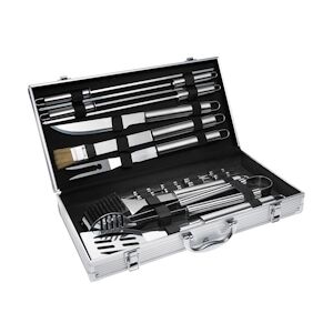 Tectake Mallette barbecue 18 accessoires - gris