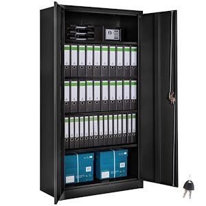 tectake Armoire métallique 5 niveaux - noir, 90 cm -402938