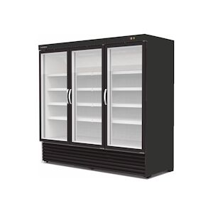 CORECO Armoire Mini Market - - 18/-25C - 3 Portes Vitrees Battantes - 2055X850X2055 - 8 Etageres - Capacite 1750L - Ext Noir Int Blanc CVC-2003-NB