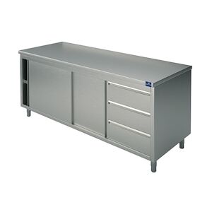 Virtus group Meuble Bas Inox Neutre avec Tiroirs Gamme 600 Virtus