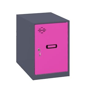 SimonRack Vestiaire métallique mini démonté ANTHRACITE/ROSE 475x300x500 mm (haut x largeur x profondeur)