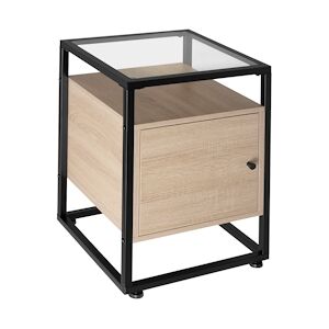 tectake Table de chevet Dudley 40 x 43 x 60,5 cm - Bois clair industriel, Chêne Sonoma -404683