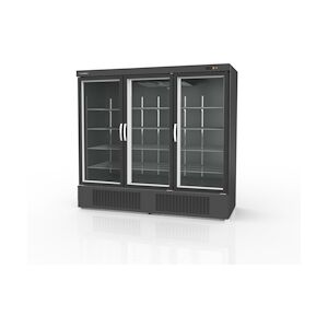 CORECO Armoire Gourmet - -20C - 15C - 3 Portes Vitrees Battantes - 2055X730X2040 - 8 Etageres - Capacite 1852L - Ext Noir Int Noir EBC-2003-NN