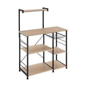 tectake Etagère de cuisine Crawley réglable en hauteur 90x40x131,5cm - Bois clair industriel, Chêne Sonoma -404755