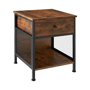 tectake Table de chevet Killarney 45x46x55,5cm - Bois foncé industriel, rustique -404730