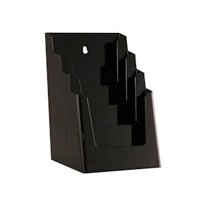 Quadruple porte-brochures – pour 4x A5 - Noir – polystyrène – 25 cm – VKF Renzel