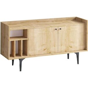 Buffet 2 portes et etageres en agglomere Canopus Hanah Home