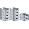 PROREGAL 10x Bac Euro NextGen Economy, Poignées rouges ouvertes, HxLxP 17x30x40cm, 16 litres, Eurobox, boîte industrielle, boîtes de rangement