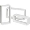 tectake Lot de 3 étagères murales rectangle LEONIE - blanc -403185