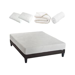 Olympe Literie Ensemble Matelas Mémoire de forme + Sommier + Accessoires 160x200 cm OSLO OLYMPE LITERIE