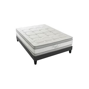 Ensemble Matelas Mémoire de forme + Sommier Bois Mi-ferme 160x200 cm ROYAL HYPSOM