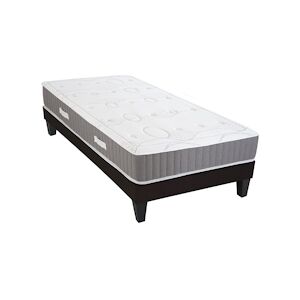 Olympe Literie Ensemble Matelas Mémoire de forme + Sommier Bois 90x190 cm INTUITION OLYMPE LITERIE