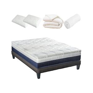 Bellecour Ensemble Matelas Mémoire de forme + Sommier + Accessoires 180x200 cm CASTELLANE BELLECOUR