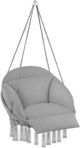 tectake Fauteuil suspendu Samira - gris -404878