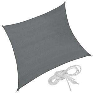 tectake Voile d'ombrage carree, gris - 360 x 360 cm -403887