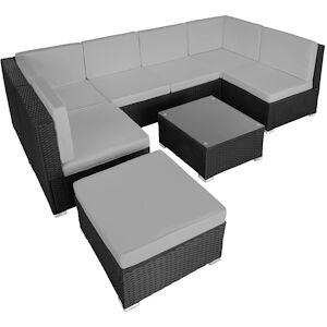 tectake Canape de Jardin VENISE 7 places - noir/gris -404297