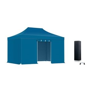 Xptent Pack Tente Pliante 3X4,5 Structure Acier 32mm Toit 380g/m² Bleu qualite Pro