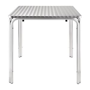 Bolero table de bistrot carree inox, 4 pieds 70cm