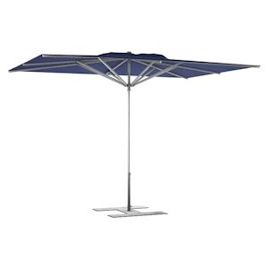 Assalit-Jean Parasol de terrasse Premium Bleu fonce 300 x 300 Armature Gris