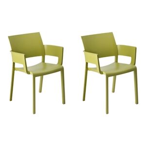 RESOL FIONA Fauteuil Interieur Exterieur Set 2 Vert olive