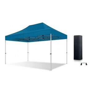 Xptent Tente Pliante 3X4,5 Structure Aluminium 45mm Toit 380g/m² Bleu qualite Pro