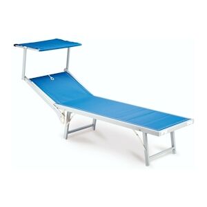 Chaise longue Garden Friend Ibiza structure en aluminium housse en textilene dimensions h36x186x59 cm Bleu