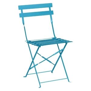 Bolero Chaises de Terrasse Bleu Turquoise en Acier   Lot de 2