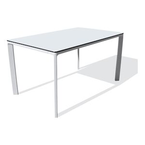 EZPELETA Table de jardin 6 places en aluminium laque et peinture Epoxy blanc - MEET