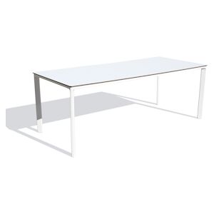 EZPELETA Table de jardin 8 places en aluminium laque et peinture Epoxy blanc - MEET