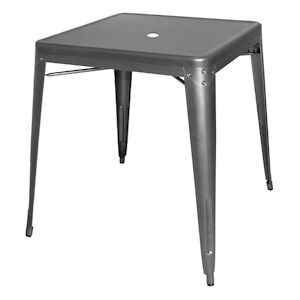 Bolero table de bistrot carree en acier gris 66cm