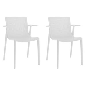 RESOL BEEKAT Fauteuil Interieur Exterieur Set 2 Blanc