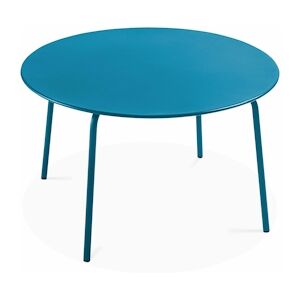 Oviala Business Table de jardin ronde en acier bleu pacific  - Oviala