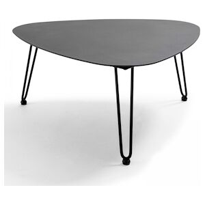 Oviala Business Table basse de jardin triangulaire en aluminium noir