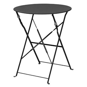 Bolero table de terrasse ronde pliante acier noir 60cm