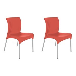 Resol GARBAR MOON Chaise Interieur, Exterieur Set 2 Rouge