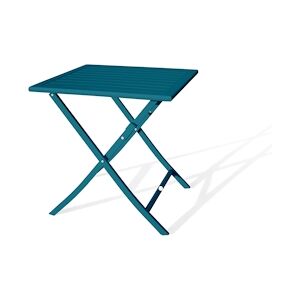 CITY Garden Table de jardin carree pliante en aluminium bleu canard - MARIUS